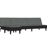 Schlafsofa in L-Form Dunkelgrau 255x140x70 cm Stoff