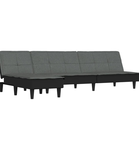 Schlafsofa in L-Form Dunkelgrau 255x140x70 cm Stoff