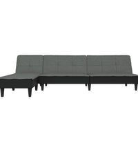 Schlafsofa in L-Form Dunkelgrau 255x140x70 cm Stoff