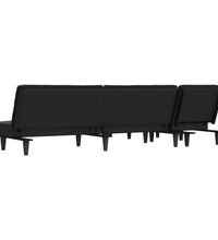 Schlafsofa in L-Form Dunkelgrau 255x140x70 cm Stoff