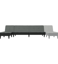 Schlafsofa in L-Form Dunkelgrau 255x140x70 cm Stoff