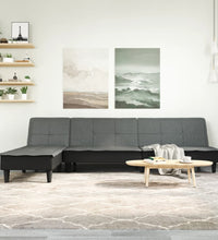 Schlafsofa in L-Form Dunkelgrau 255x140x70 cm Stoff