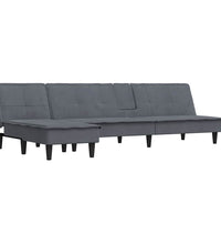 Schlafsofa in L-Form Dunkelgrau 255x140x70 cm Samt