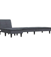 Schlafsofa in L-Form Dunkelgrau 255x140x70 cm Samt