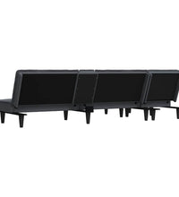 Schlafsofa in L-Form Dunkelgrau 255x140x70 cm Samt
