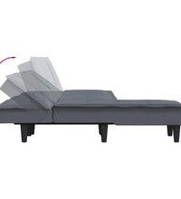Schlafsofa in L-Form Dunkelgrau 255x140x70 cm Samt