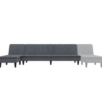 Schlafsofa in L-Form Dunkelgrau 255x140x70 cm Samt