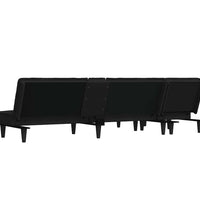 Schlafsofa in L-Form Schwarz 255x140x70 cm Samt