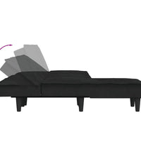 Schlafsofa in L-Form Schwarz 255x140x70 cm Samt