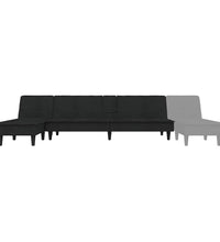 Schlafsofa in L-Form Schwarz 255x140x70 cm Samt
