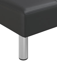 Schlafsofa in L-Form Schwarz 255x140x70 cm Kunstleder