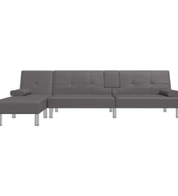 Schlafsofa in L-Form Grau 255x140x70 cm Kunstleder