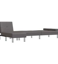 Schlafsofa in L-Form Grau 255x140x70 cm Kunstleder