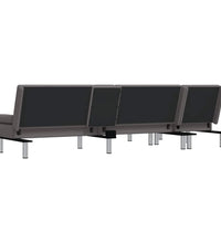 Schlafsofa in L-Form Grau 255x140x70 cm Kunstleder