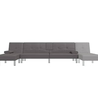 Schlafsofa in L-Form Grau 255x140x70 cm Kunstleder