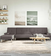 Schlafsofa in L-Form Grau 255x140x70 cm Kunstleder
