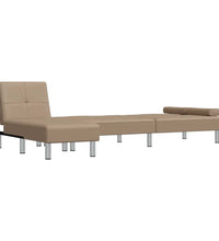 Schlafsofa in L-Form Cappuccino-Braun 255x140x70 cm Kunstleder