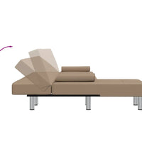 Schlafsofa in L-Form Cappuccino-Braun 255x140x70 cm Kunstleder