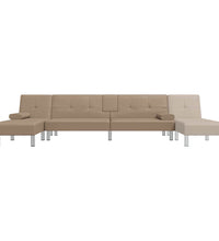 Schlafsofa in L-Form Cappuccino-Braun 255x140x70 cm Kunstleder