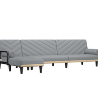 Schlafsofa in L-Form Hellgrau 260x140x70 cm Stoff