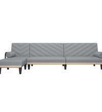 Schlafsofa in L-Form Hellgrau 260x140x70 cm Stoff