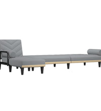 Schlafsofa in L-Form Hellgrau 260x140x70 cm Stoff