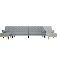 Schlafsofa in L-Form Hellgrau 260x140x70 cm Stoff