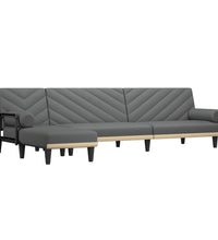 Schlafsofa in L-Form Dunkelgrau 260x140x70 cm Stoff