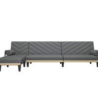 Schlafsofa in L-Form Dunkelgrau 260x140x70 cm Stoff