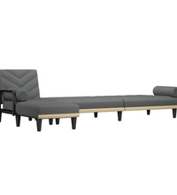 Schlafsofa in L-Form Dunkelgrau 260x140x70 cm Stoff