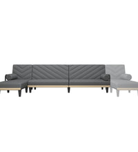 Schlafsofa in L-Form Dunkelgrau 260x140x70 cm Stoff