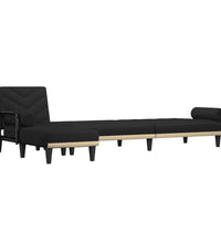 Schlafsofa in L-Form Schwarz 260x140x70 cm Stoff