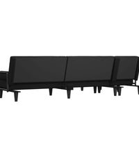 Schlafsofa in L-Form Schwarz 260x140x70 cm Stoff