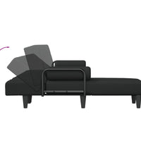 Schlafsofa in L-Form Schwarz 260x140x70 cm Stoff