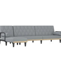 Schlafsofa in L-Form Hellgrau 260x140x70 cm Stoff