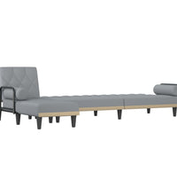 Schlafsofa in L-Form Hellgrau 260x140x70 cm Stoff