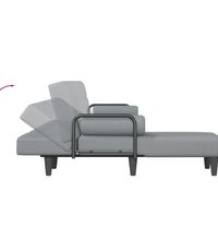 Schlafsofa in L-Form Hellgrau 260x140x70 cm Stoff