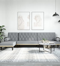 Schlafsofa in L-Form Hellgrau 260x140x70 cm Stoff