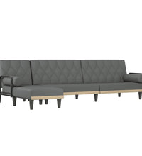 Schlafsofa in L-Form Dunkelgrau 260x140x70 cm Stoff