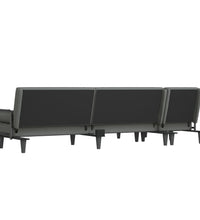 Schlafsofa in L-Form Dunkelgrau 260x140x70 cm Stoff