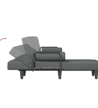 Schlafsofa in L-Form Dunkelgrau 260x140x70 cm Stoff