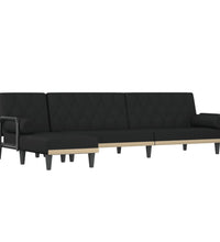 Schlafsofa in L-Form Schwarz 260x140x70 cm Stoff