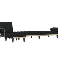 Schlafsofa in L-Form Schwarz 260x140x70 cm Stoff