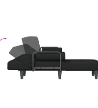 Schlafsofa in L-Form Schwarz 260x140x70 cm Stoff