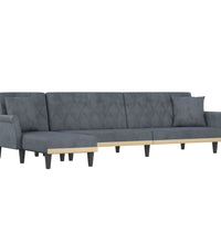 Schlafsofa in L-Form Dunkelgrau 271x140x70 cm Samt