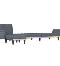 Schlafsofa in L-Form Dunkelgrau 271x140x70 cm Samt