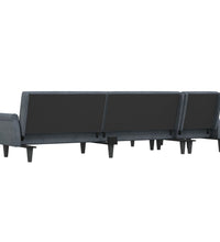 Schlafsofa in L-Form Dunkelgrau 271x140x70 cm Samt