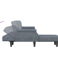 Schlafsofa in L-Form Dunkelgrau 271x140x70 cm Samt