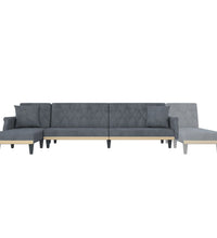 Schlafsofa in L-Form Dunkelgrau 271x140x70 cm Samt