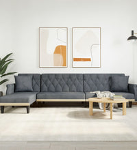 Schlafsofa in L-Form Dunkelgrau 271x140x70 cm Samt